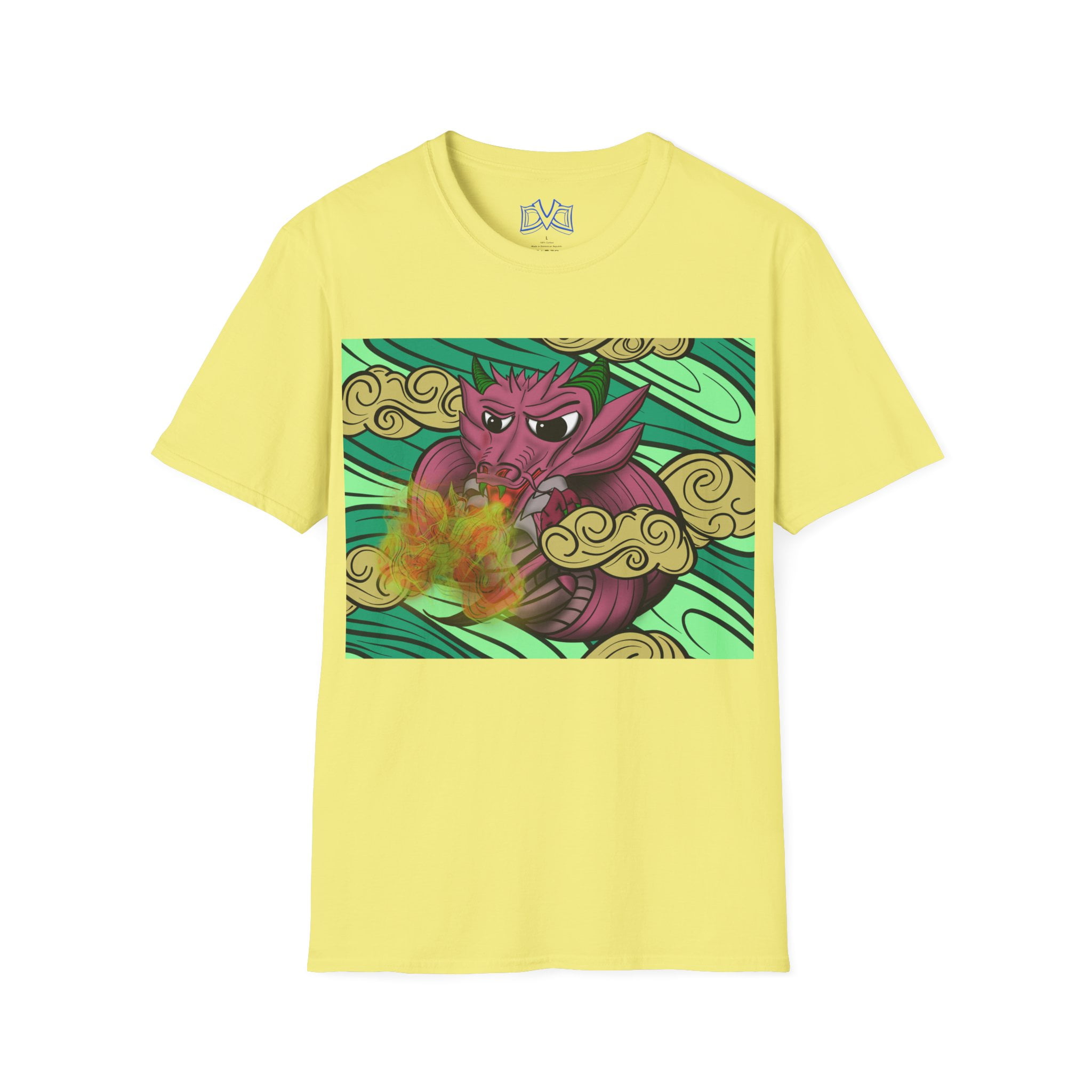 Dragon of Elements, Skate Surf wear. Hand drawn art on a unisex t-shirt
