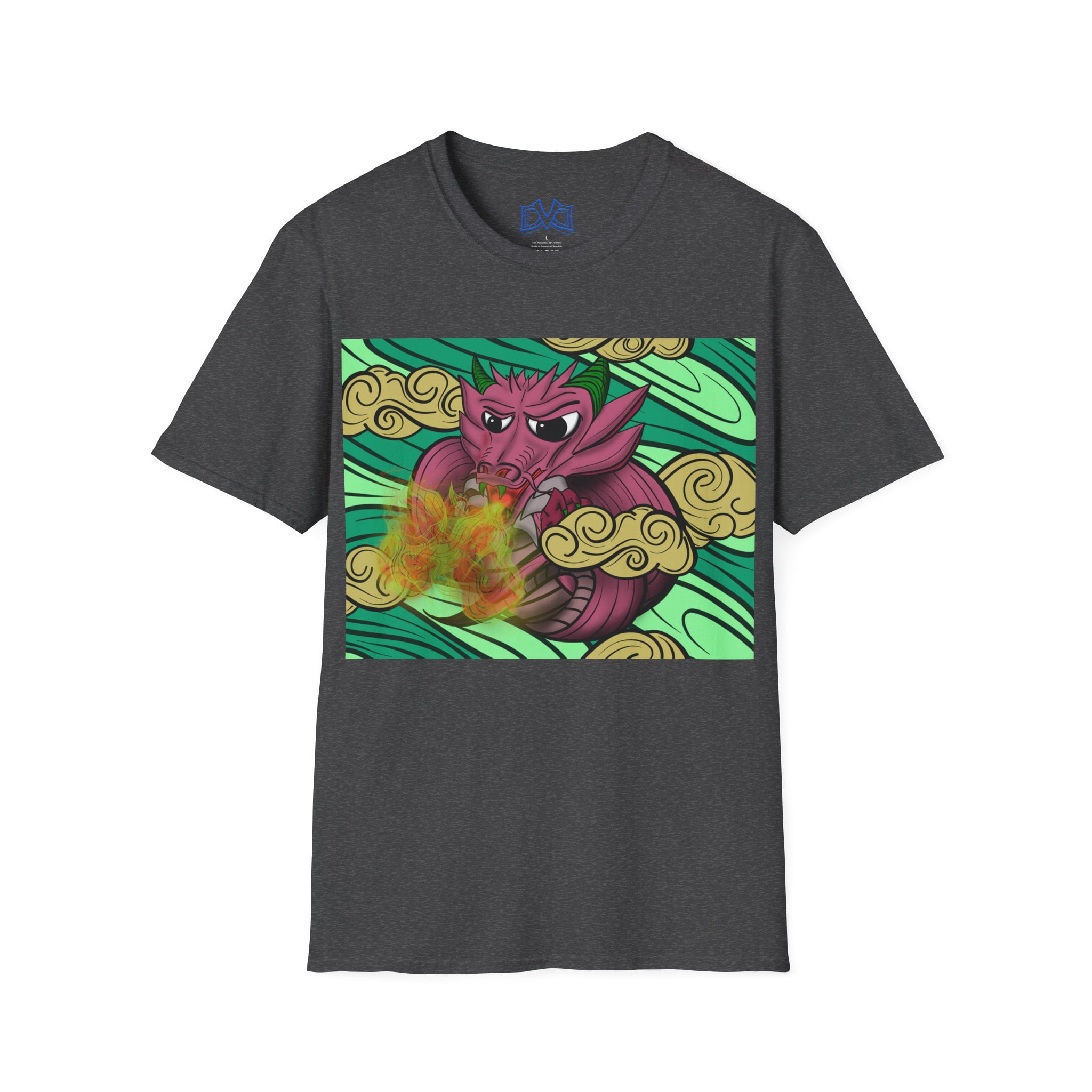 Dragon of Elements, Skate Surf wear. Hand drawn art on a unisex t-shirt