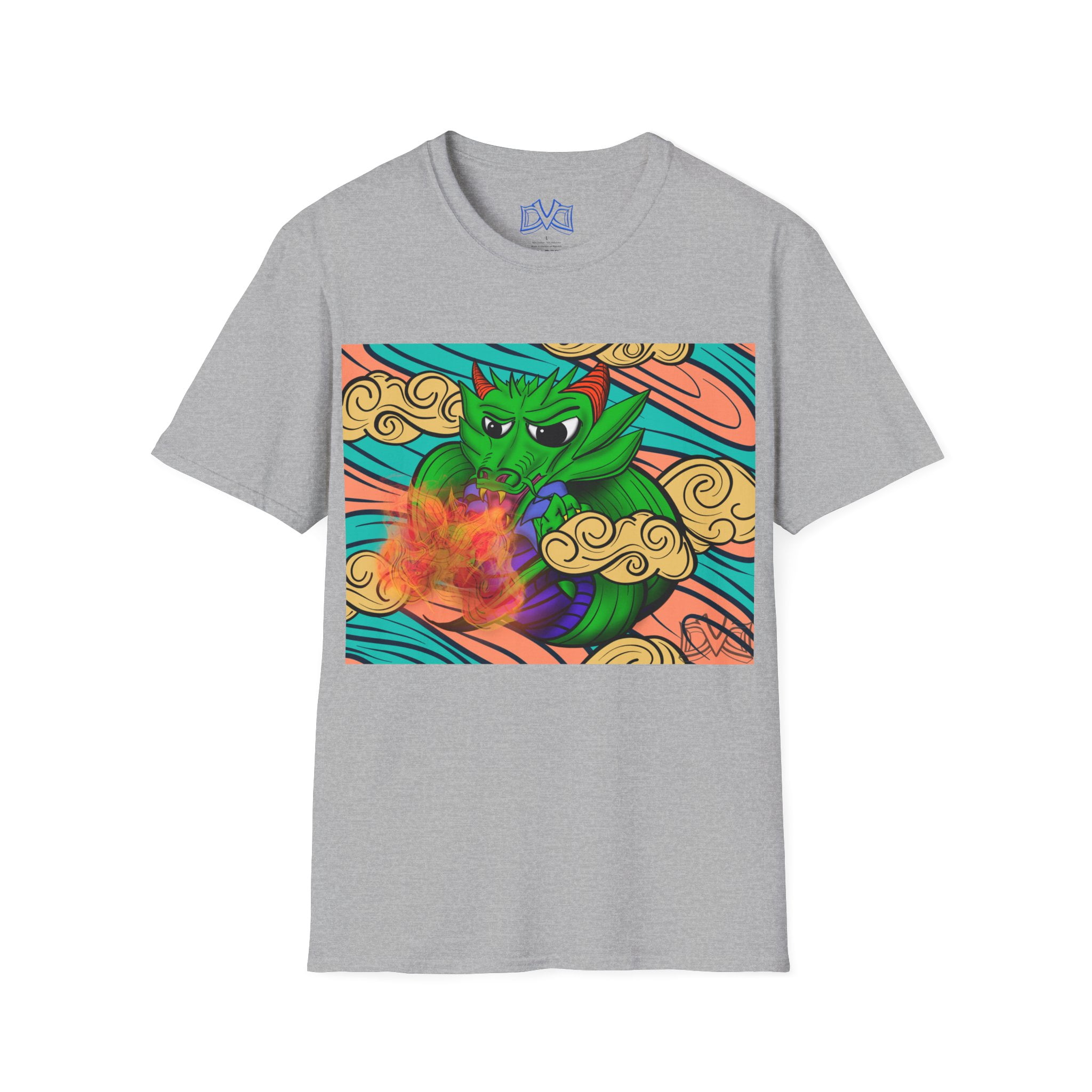 Dragon of Elements, Skate n' Surf wear. Hand drawn art soft-style t-shirt.