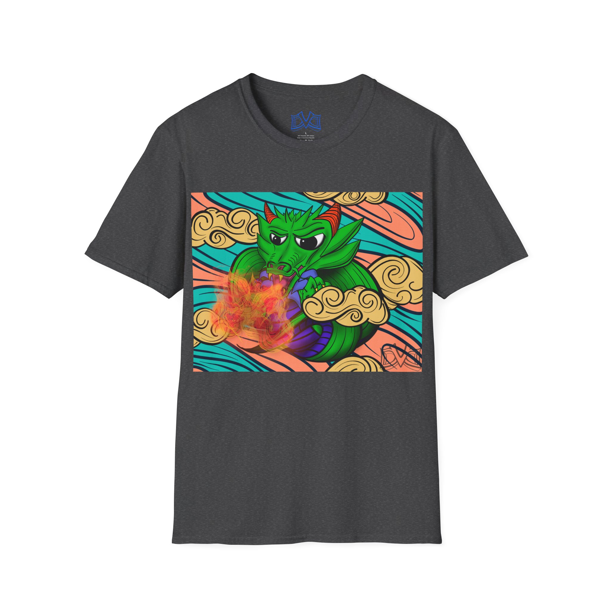 Dragon of Elements, Skate n' Surf wear. Hand drawn art soft-style t-shirt.