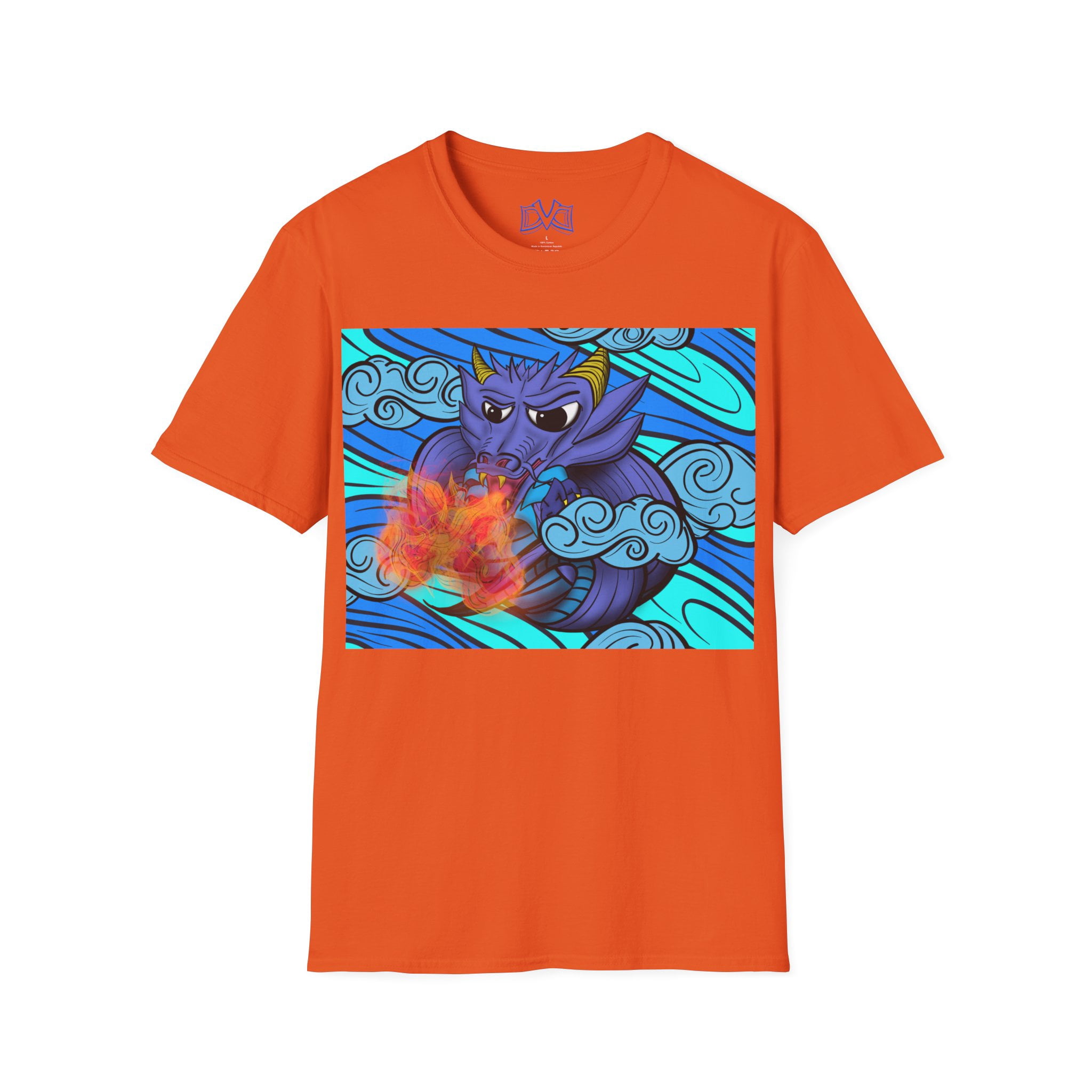 Dragon of Elements Skate n' Surf wear hand drawn, unisex soft-style t-shirt