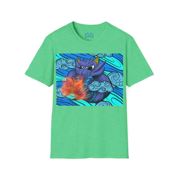 Dragon of Elements Skate n' Surf wear hand drawn, unisex soft-style t-shirt