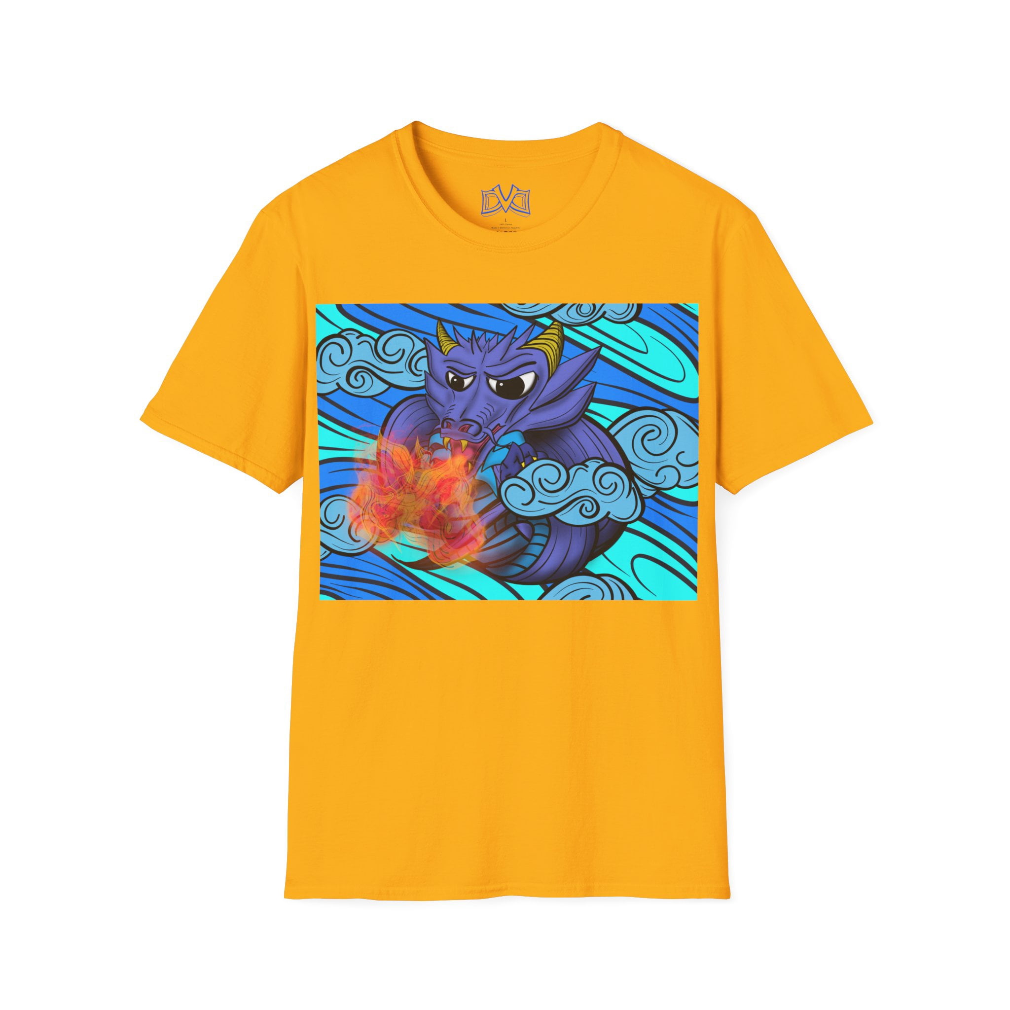 Dragon of Elements Skate n' Surf wear hand drawn, unisex soft-style t-shirt