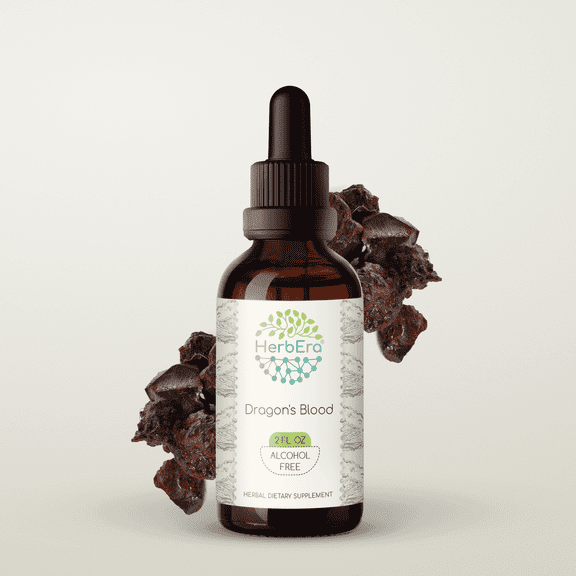 HerbEra Dragon's Blood Tincture, Herbal Dietary Supplement for Skin and Tissue Support, Dragon's Blood (Croton lechleri) Dried Resin Extract, Natural, Alcohol-Free, Drops 2 oz