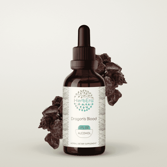 HerbEra Dragon's Blood Tincture, Herbal Dietary Supplement for Skin and Tissue Support, Dragon's Blood (Croton lechleri) Dried Resin Extract, Natural, Alcohol Tincture, Drops 2 oz