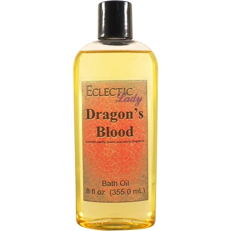 Dragon's Blood Bath Oil - Scented Body Oil - Relaxing & Moisturizing Bathing Oil - Fragrance Body Oil For Dry & Rough Sensitive Skin - 8 oz