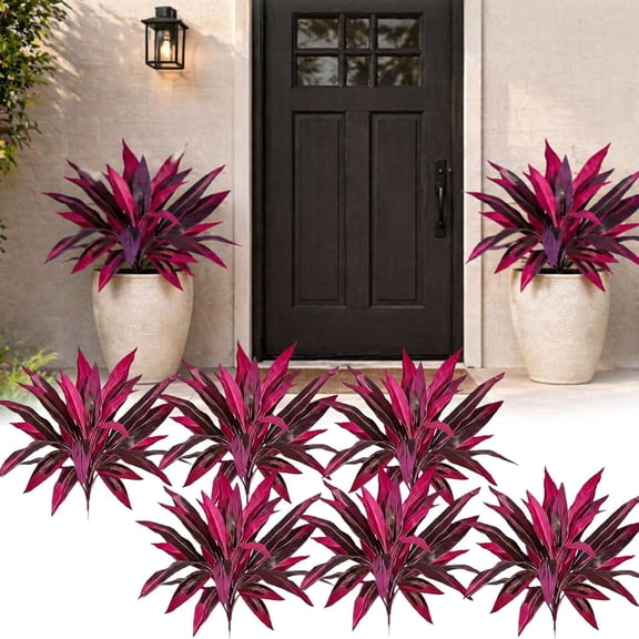 Dragon's Blood Tree Plants - Artificial Red Cordyline Ti Plant,Large Realistic Artificial Boston Fern & Dragon's Blood Tree Plants,No Maintenance, for Garden Patio Porch Home