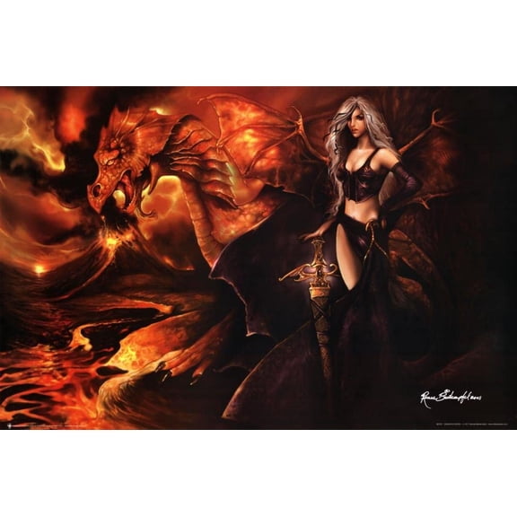 Dragon's Keeper - by Rene Biertempfel Art Print Laminated Poster - 36.5" x 24.5"