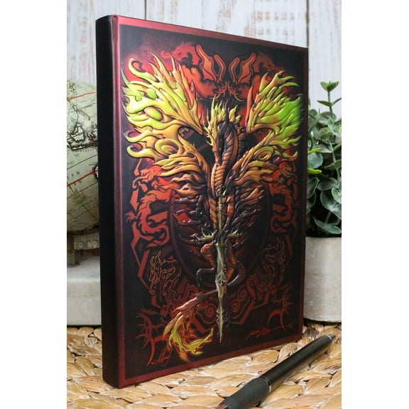 Dragon's Lair Fantasy Flame Blade Dragon Embossed Journal Diary Blank Notebook