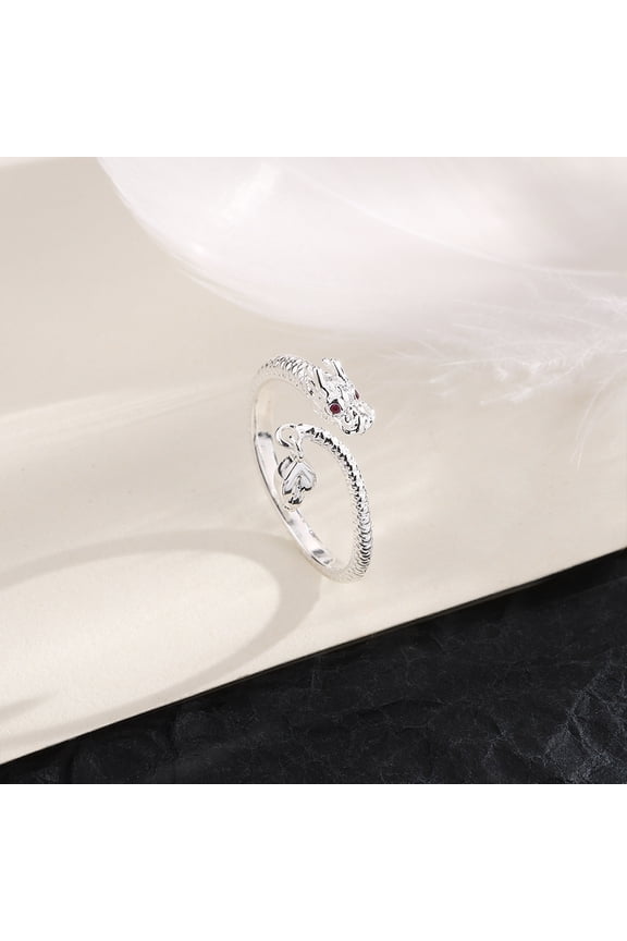 Dragon tail ring cool fashion red diamond zircon dragon index finger ring