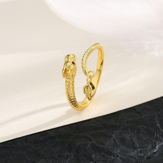Dragon tail ring cool fashion red diamond zircon dragon index finger ring
