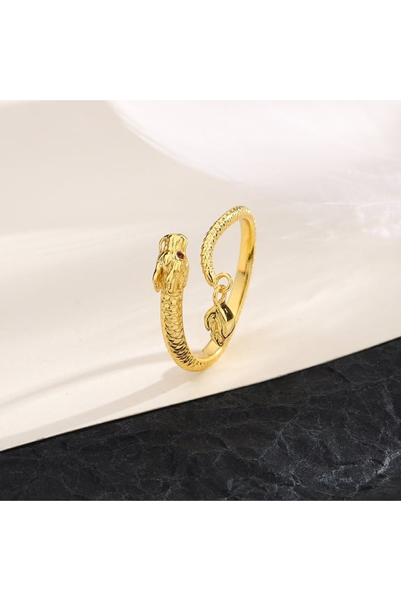 Dragon tail ring cool fashion red diamond zircon dragon index finger ring