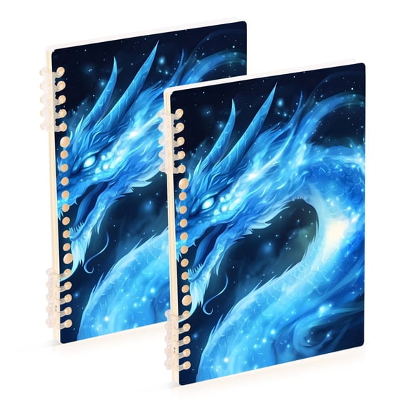 Dragon with Blue Nebula Notebook Detachable Coil Notebook Diary Plan Book A5 Size 60 Pages 1 Pack