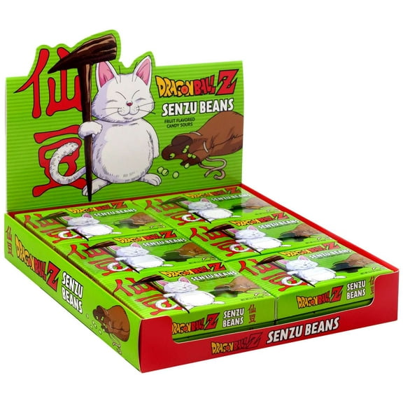 Dragon Ball Z Senzu Beans, 0.7 Ounce Box of Fruity Green Candy - 12 Count Display Box