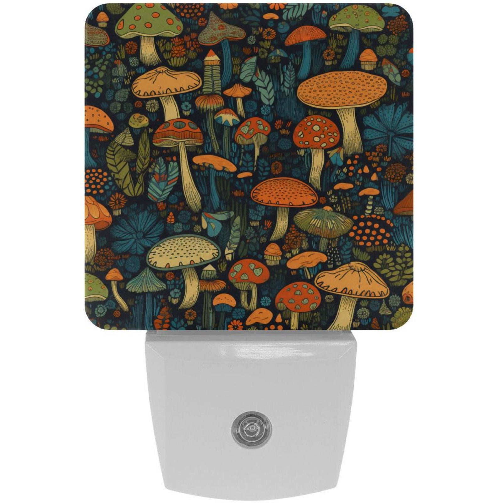 Dragonbtu Pack Mushroom Led Night Lights Plug Into Wall Dusk To Dawn Sensor Auto On Off Soft