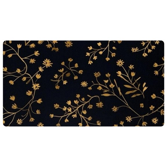 DragonBtu Anti Fatigue Mats for Kitchen Floor, Floral Small Golden Kitchen Runner Rug Absorbent Resist Dirt Kitchen Carpet, Door Standing Mat, Kitchen Sink Mat