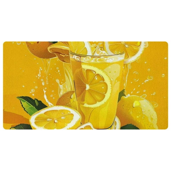 DragonBtu Anti Fatigue Mats for Kitchen Floor, Lemon Juice Kitchen Runner Rug Absorbent Resist Dirt Kitchen Carpet, Door Standing Mat, Kitchen Sink Mat