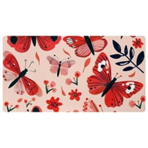 DragonBtu Kitchen Mat Cushioned Anti Fatigue Rug Butterflies Red 15.7"x29.5" Waterproof, Non Slip, Comfort Desk/Floor Mats for House Sink