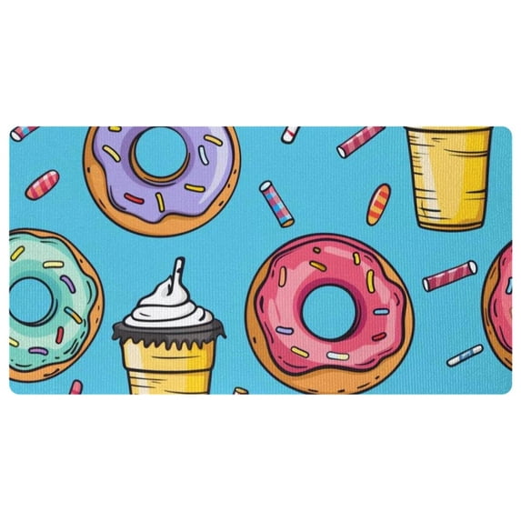 DragonBtu Kitchen Mat and Rugs Cushioned, 15.7"x 29.5",Non Slip Waterproof Absorb Oil Comfort Mat for Kitchen, Floor Home, Office, Sink, Laundry - Donut Drink Cute