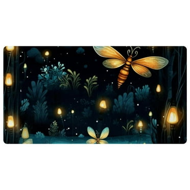 DragonBtu Kitchen Mat and Rugs Cushioned, 15.7"x 29.5",Non Slip Waterproof Absorb Oil Comfort Mat for Kitchen, Floor Home, Office, Sink, Laundry - Glowworm Leaf