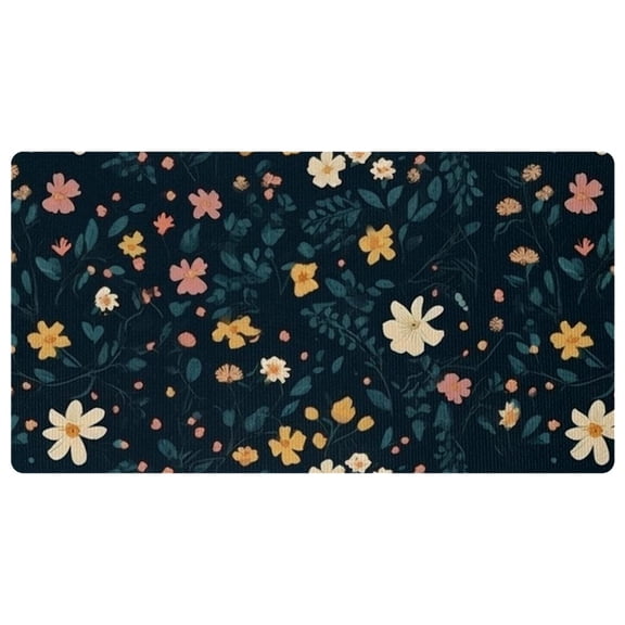 DragonBtu Kitchen Mats with Small Floral Pretty - Anti Fatigue Floor Rug, Non-Slip and Waterproof, Perfect for kitchen Floor Home Laundry