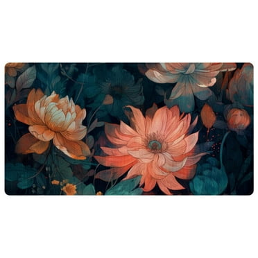 DragonBtu Kitchen Rug and Mat Kitchen Mat Anti Fatigue, Non Slips Kitchen Floor Mat, Kitchen Rug or Mat Washable Floral Pretty, 15.7x29.5in