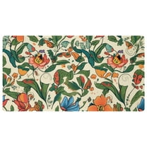 DragonBtu Kitchen Rug and Mat Kitchen Mat Anti Fatigue, Non Slips Kitchen Floor Mat, Kitchen Rug or Mat Washable Floral with Leaves, 15.7x29.5in