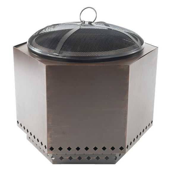 DragonFire Racing 23" Hexagon Steel Finish Polyster Fire Pit