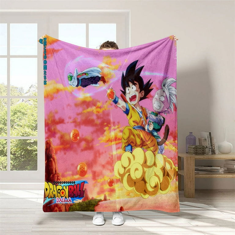 Dragonball Reversible Fleece Blanket Nap Blanket Office Couch Warmth Blanket Decorative Gift Tapestry Kids Game Blanket Picnic Travel Dorm Lightweight Bed Blanket 80 x 90 Inches Walmart