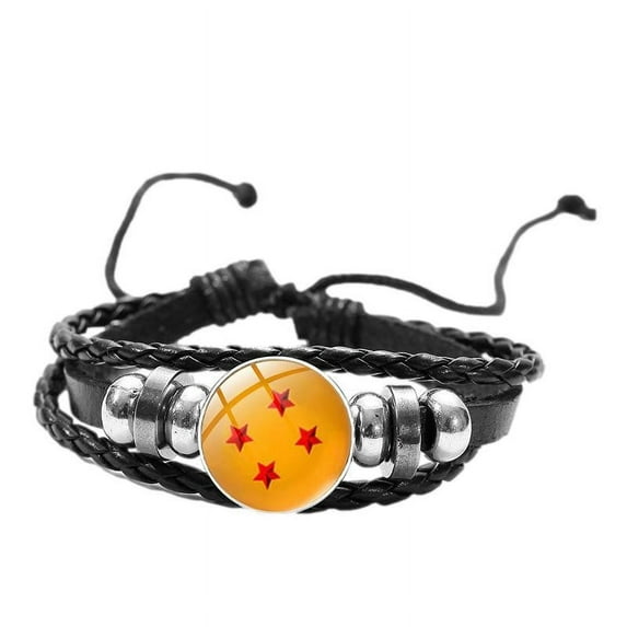 Dragonball Z 4 Star Glass Domed Braided Bracelet