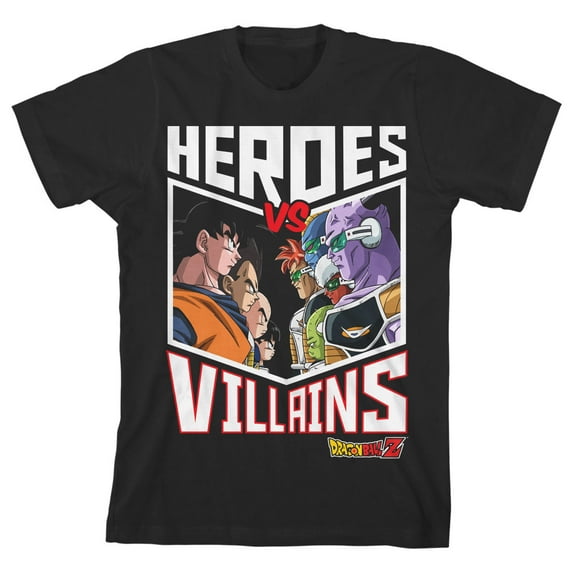 Dragonball Z Heroes vs. Villains Boys' Black Short-Sleeve T-shirt-Large