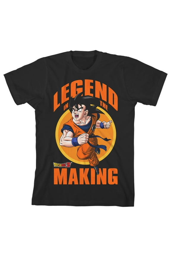 Dragonball Z Legend In The Making Goku Boys' Black Short-Sleeve T-Shirt-L