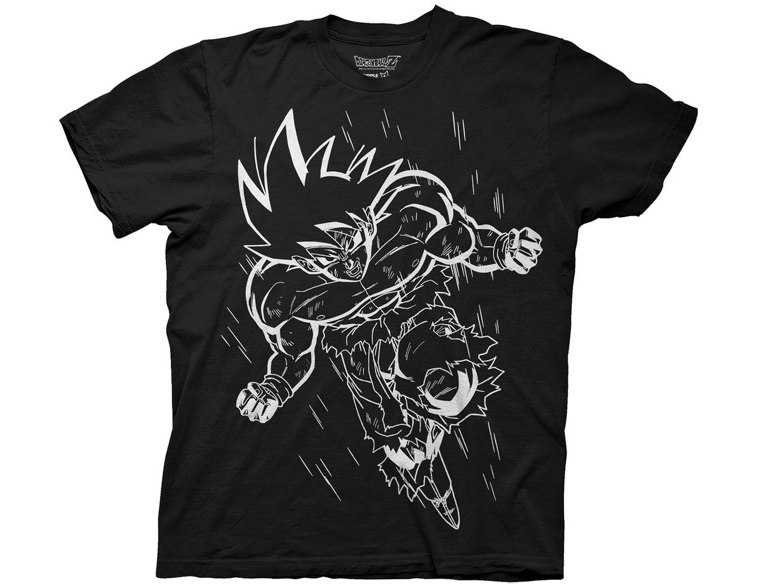 Dragonball Z T-Shirt - White Line Goku - Walmart.com