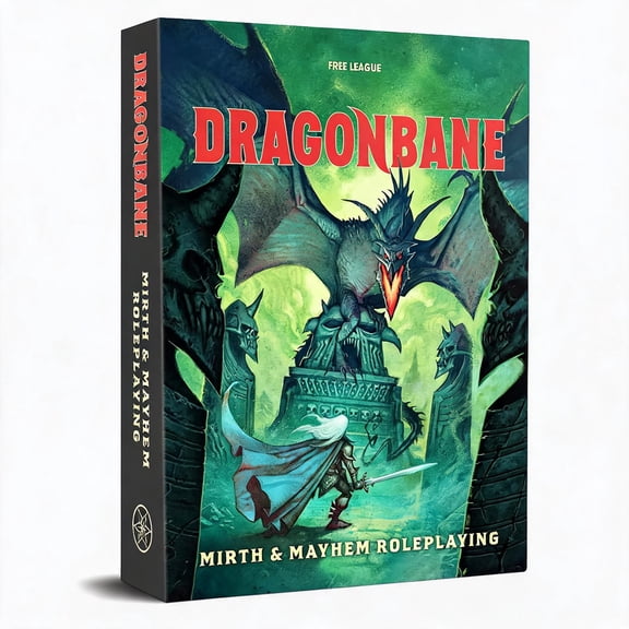 Dragonbane Mirth & Mayhem Roleplaying Game Core Set with Dice Rulebook Adventures and Map