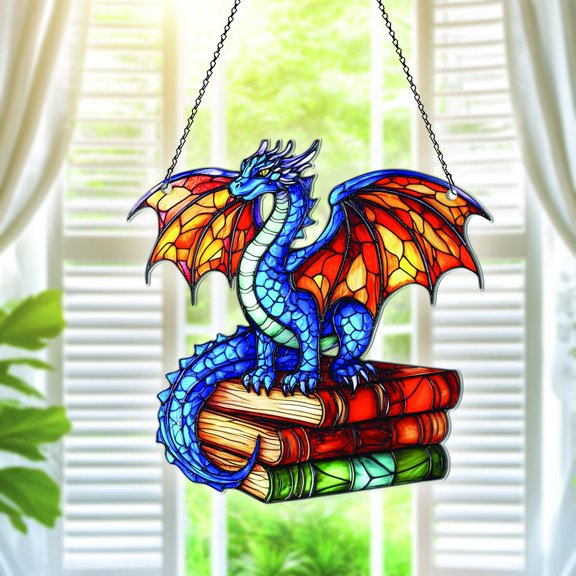 Dragond Flat 2D Acrylic Suncatcher, Dragond Ornaments, Dragond Decor, Dragond Gifts For Women Men, Book Dragond For Window Hanging