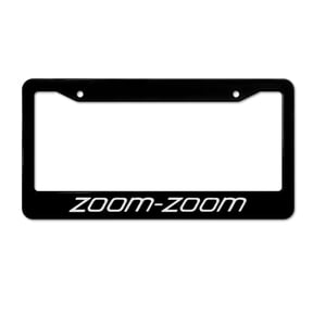Dragonees Zoom Zoom Car License Plate Frame Aluminum Alloy Chrome Accessory License Plate Decor for Women Men Auto Decoration 12" X 6" Inch