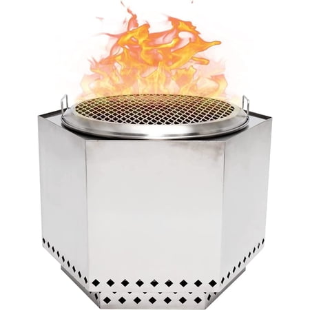 Dragonfire Firepit Bundle Smokeless 23 1/2 Inch Stainless Steel