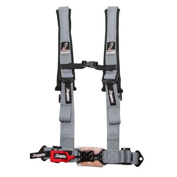 Dragonfire Racing 4-Point H-Style Safety Harness w/Sternum Clip 2" Driver Side Grey for Yamaha YXZ1000R 2016-2018