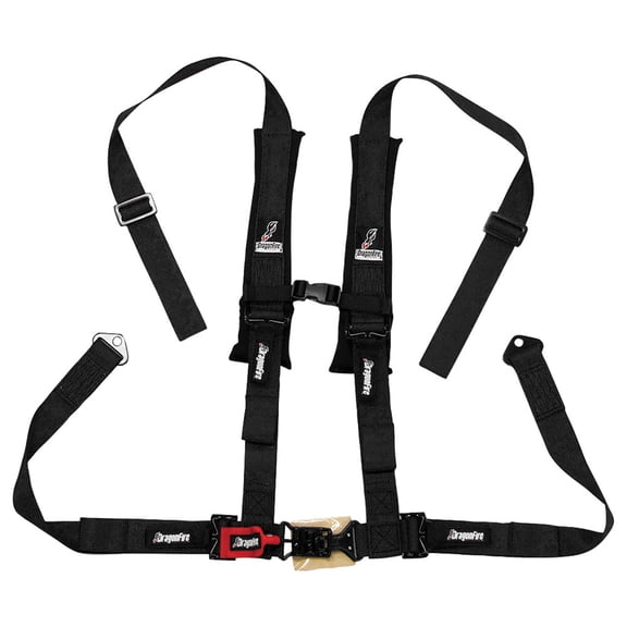 Dragonfire Racing 4-Point H-Style Safety Harness w/Sternum Clip 2" Passenger Side Black