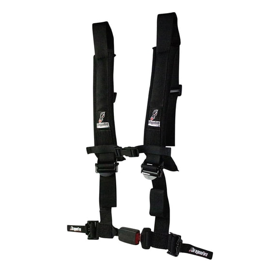 Dragonfire Racing 1936130013 4-Point Safety Harness with Automotive Buckle - Black - 2" Passenger Side