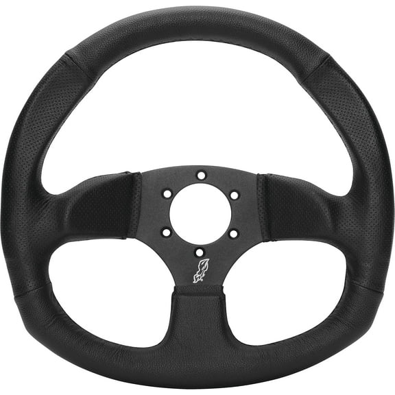 Dragonfire Racing 522162 D Shaped Steering Wheel (6-Bolt) - Vinyl - Black