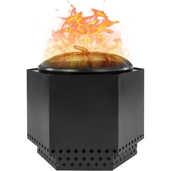 Dragonfire Firepit Bundle Smokeless 23 1/2 Inch Black