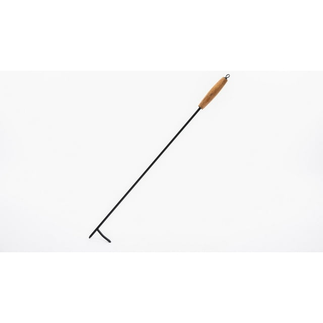 Dragonfire Steel Fire Poker 35In With Wooden Handle And Leather Hook