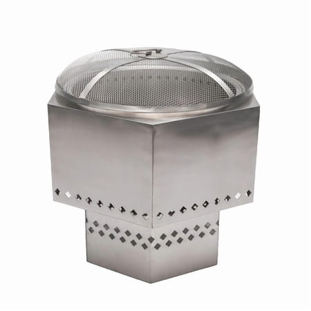 Dragonfire Wood/pellet Firepit 22 Inch Stainless Steel With Grate And Carry Cover