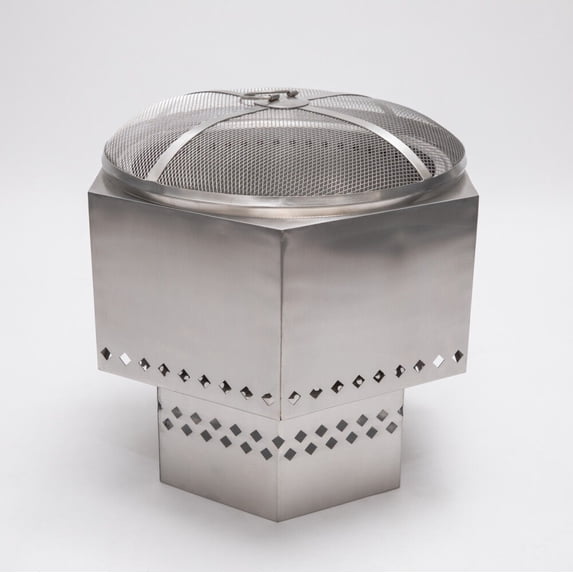 Dragonfire Wood/pellet Firepit 22In Stainless Steel With Grate And Carry Cover