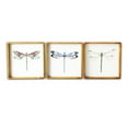 thumbnail image 1 of "Dragonflies" 3 Piece Watercolor Print on Pine Wood Framed Canvas Wall Art, 1 of 3