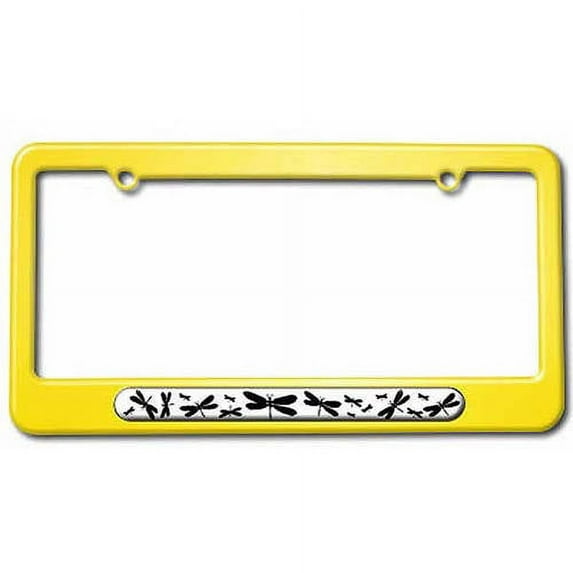 Dragonflies Black License Plate Tag Frame, Multiple Colors