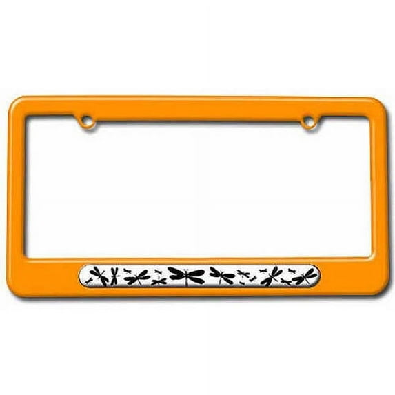 Dragonflies Black License Plate Tag Frame, Multiple Colors