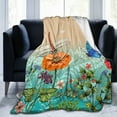 thumbnail image 1 of Dragonflies Butterflies Flowers Grass Fleece Throw Blanket Ultra Soft Cozy Summer Style Decorative Flannel Blanket for Home Bed Couch Chair Travel 60x50in, 1 of 6