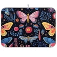 thumbnail image 1 of Dragonflies Butterflies Leaves Dish Drying Mat Dish Drainer Rack Mats Water Absorbent Non-Slip Easy Clean Heat Resistant for Kitchen Counter, 1 of 8